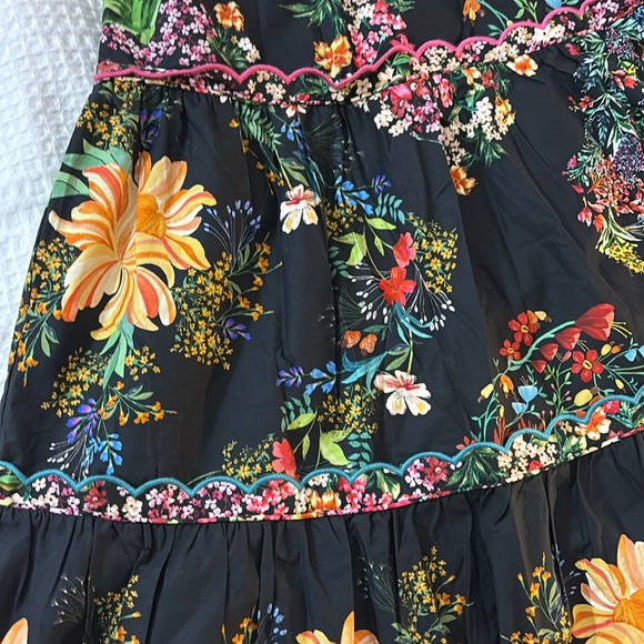 Black Delicate Forest Scarves Organic Cotton Maxi Dress - Picture 7 of 9